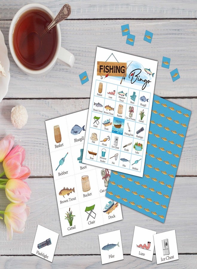 KFNER Fishing Bingo Game - Let's Go Fishing Bingo Card - 24 Players Game Set Indoor Outdoor Activities - Camping Party, Birthday Party Favors Supplies -A01 - Image 3